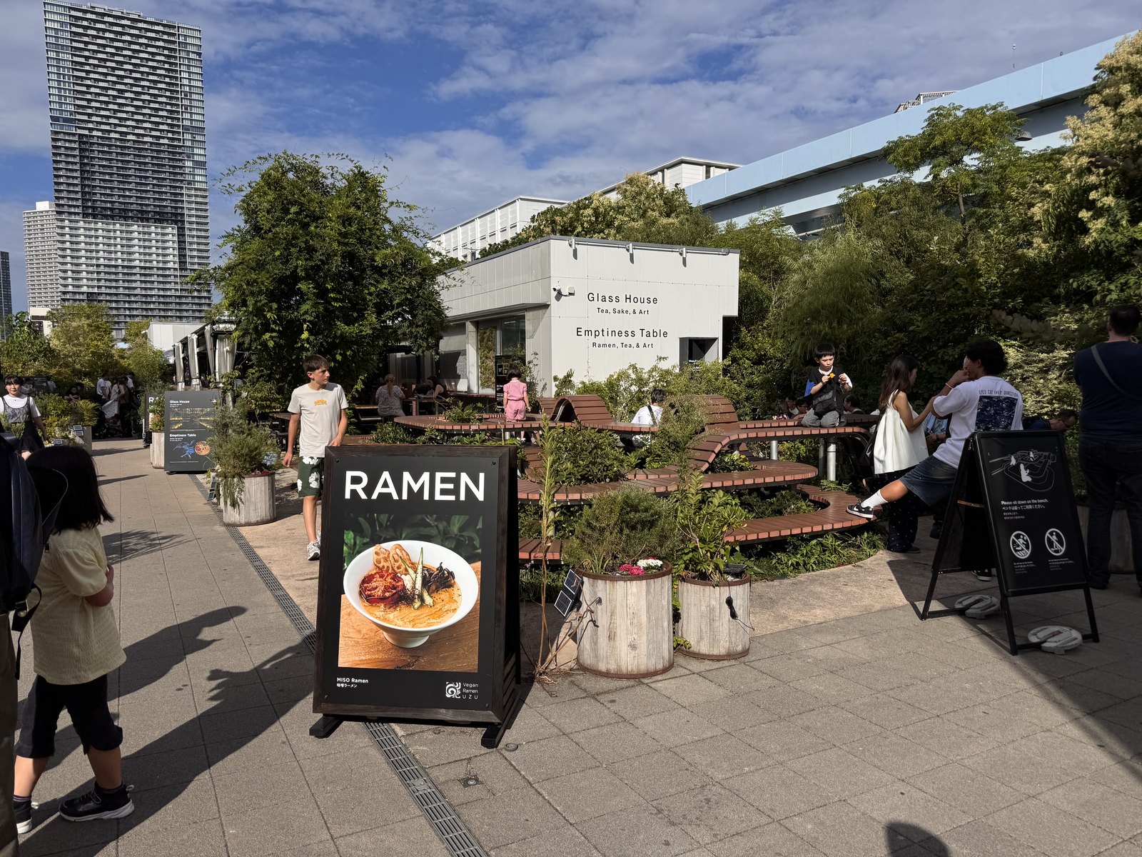 A sign for the ramen restaurant inside the teamLab Planets site